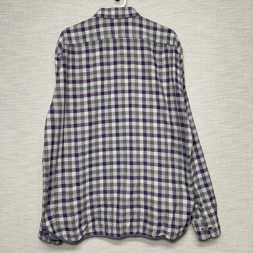 Hammer Made Shirt 18.5 46 Mens L/S Button Up Purple Gingham Check Preppy - Picture 3 of 9